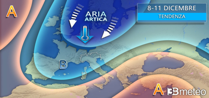 Meteo, torna il maltempo nel week-end e per l’Immacolata attesa pioggia e neve