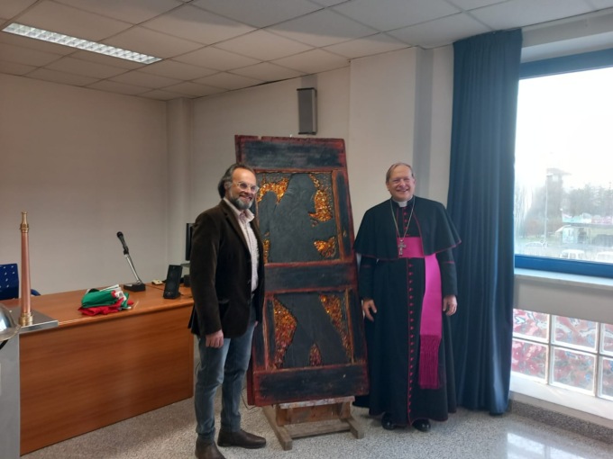 Alessandria, consegnata ai Vigili del Fuoco un’opera in ricordo di Marco Triches, Antonio Candido e Matteo Gastaldo