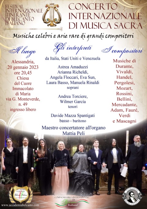 Ad Alessandria torna il Festival Belcanto Italiano con un Concerto internazionale di musica sacra