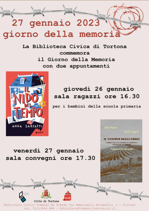Giorno della Memoria 2023, anche la Biblioteca Civica di Tortona ricorda l’Olocausto