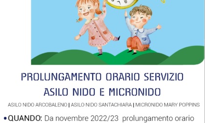 Tortona, prolungato l'orario negli asili nido