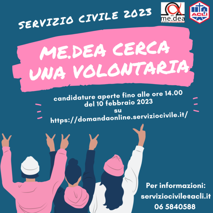 Servizio Civile Alessandria, l’associazione “Me.Dea” cerca una volontaria