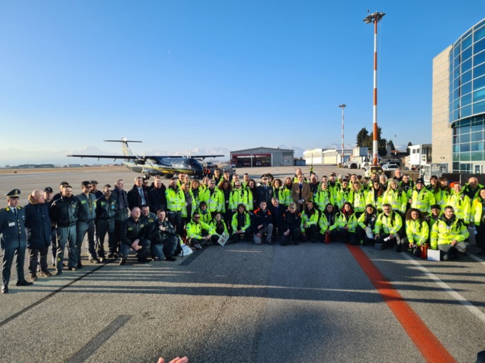 Soccorso terremoto, partito dall’aeroporto di Cuneo il team sanitario della Regione Piemonte