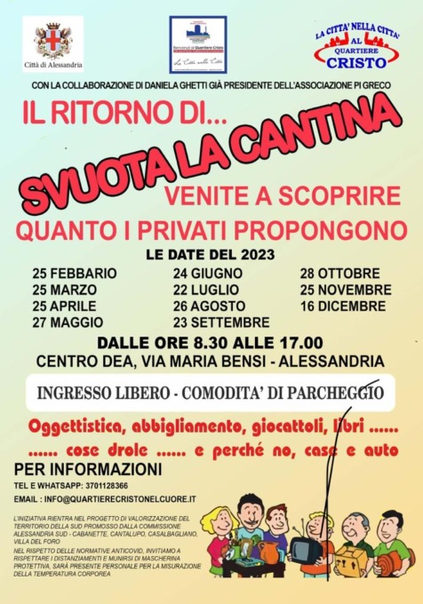 Alessandria, il 25 febbraio torna SVUOTA LA CANTINA al centro dea