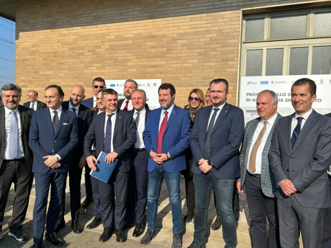 Matteo Salvini ad Alessandria per il nuovo hub da 250 milioni di euro