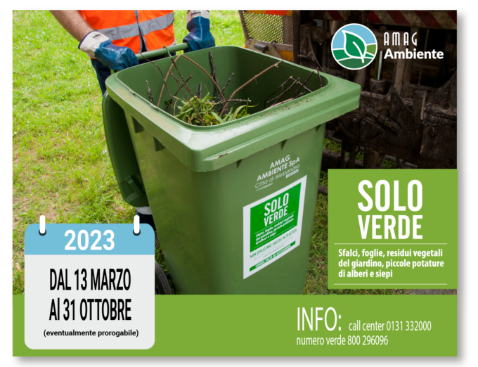 <strong>Il 13 marzo riparte la raccolta gratuita del verde a domicilio nei sobborghi di Alessandria</strong> 