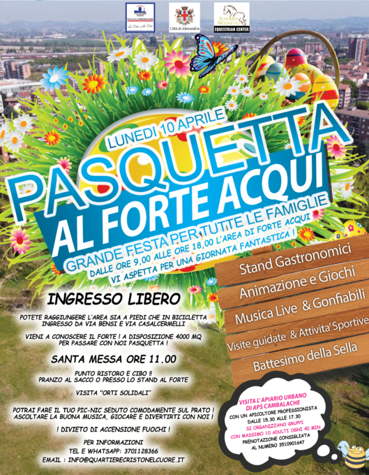 Alessandria, il programma della Pasquetta al Forte Acqui