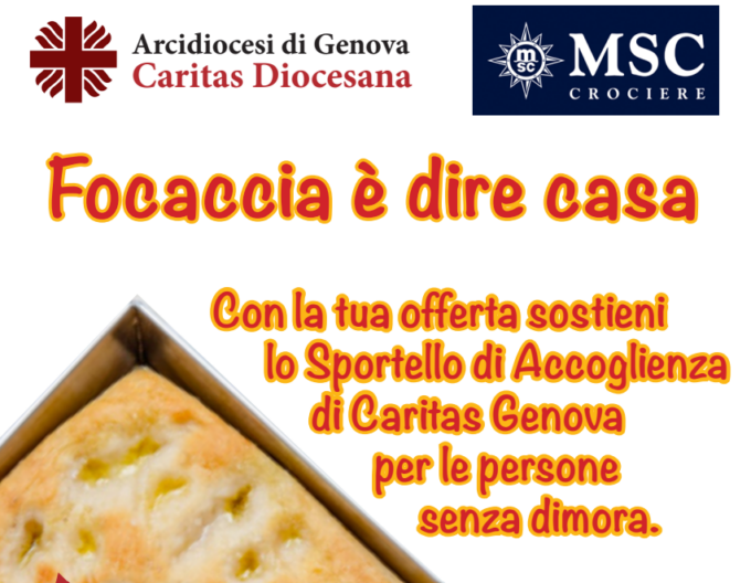 “Focaccia è dire casa”: a Genova la raccolta fondi della Caritas Diocesana per le persone senza dimora