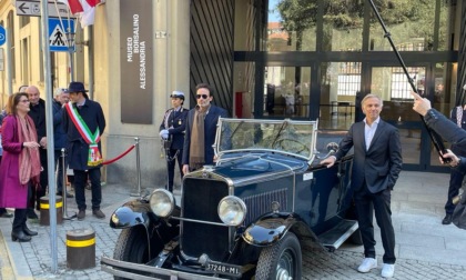 I figli dei due attori Alain Delon e Jean Paul Belmonde in visita ad Alessandria Al Museo Borsalino