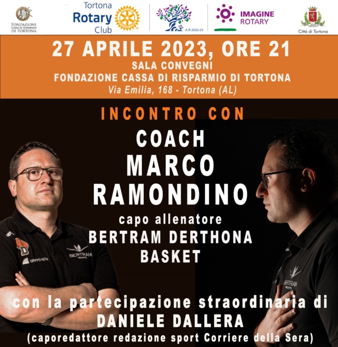 Giovedì 27 Marco Ramondino ospite del Rotary Club Tortona