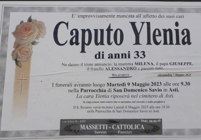 Travolta mentre andava in bici, martedì 9 maggio i funerali della 33enne Ylenia Caputo