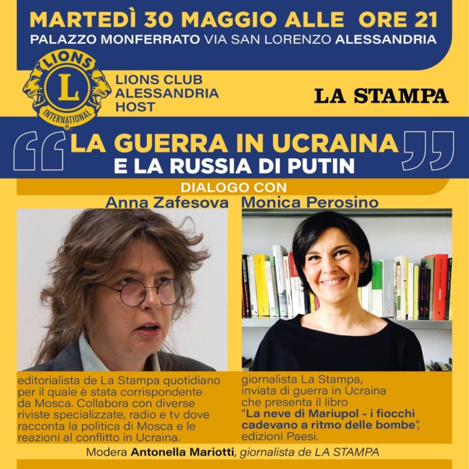 Incontro sulla guerra in Ucraina, questa sera, ad Alessandria
