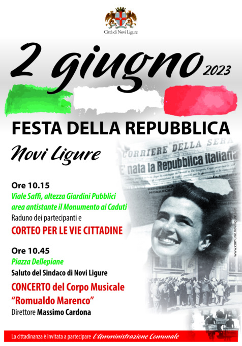 Novi Ligure, in occasione della Festa della Repubblica il concerto del  Corpo Musicale Romualdo Marenco