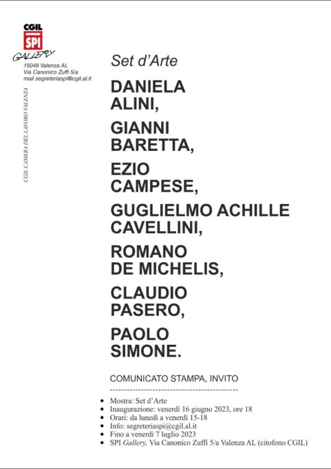 Al via la mostra “Set d’arte” nella Galleria dello Spi Gcil di Valenza