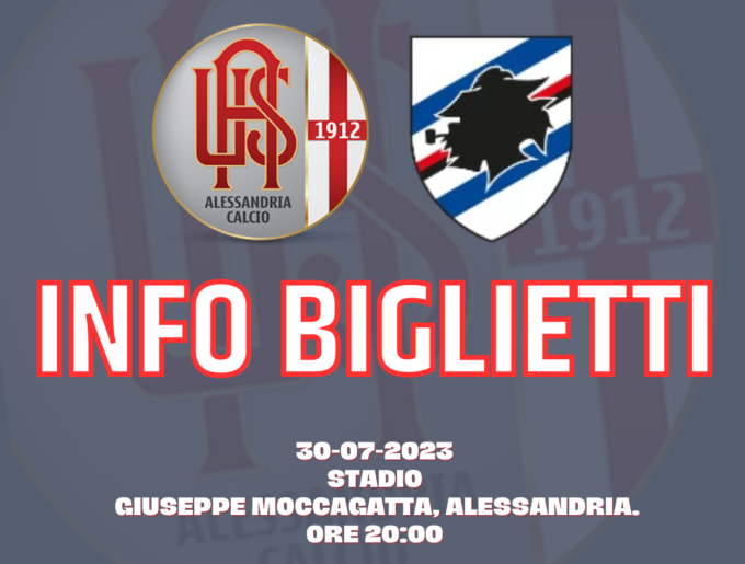 Al via la prevendita per l’amichevole tra l’Alessandria Calcio e la Sampdoria