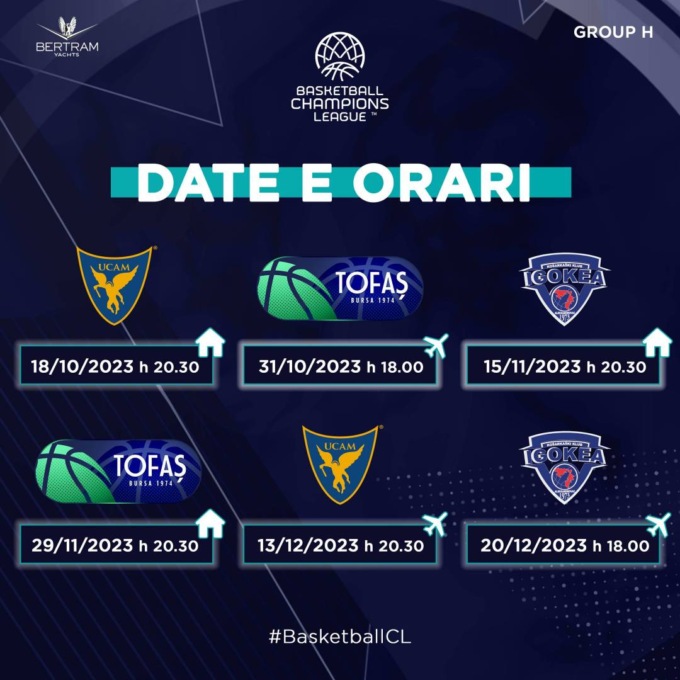 Derthona Basket: il calendario del Gruppo H di BCL 2023/24