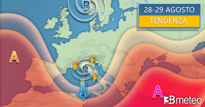 3Bmeteo: “In arrivo la burrasca di fine estate, con temporali e stop al caldo da record”