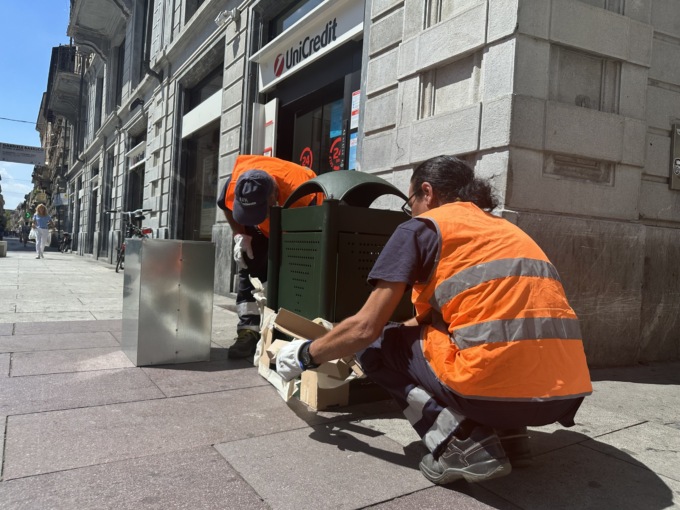 Più decoro ad Alessandria: riconvertiti i cassonetti per la spazzatura in centro