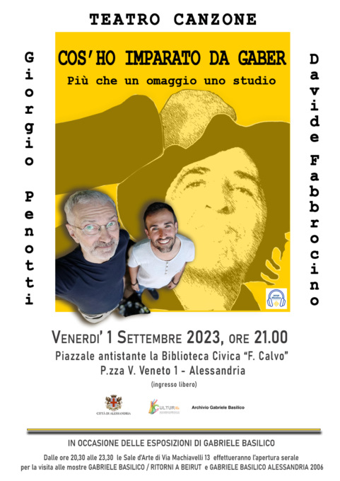 Alessandria, in scena il 1 settembre “Cos’ho Imparato da Gaber”