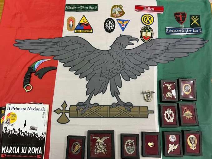 Sequestrato materiale con simbologie naziste a militanti Fuan ed ex Aliud