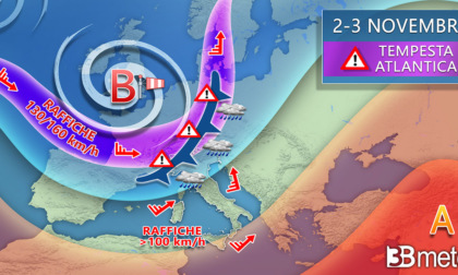 Maltempo non stop sull’Italia, dopo Ognissanti arriverà la tempesta atlantica Ciaran