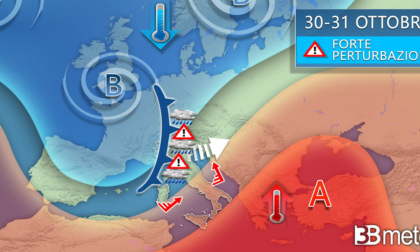 3bmeteo: “Lungo ponte di Ognissanti in parte sotto il maltempo”