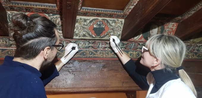 Curia Alessandria: recuperati i dipinti trecenteschi delle volte, un unicum in Europa