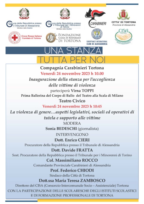 Al Comando dei Carabinieri di Tortona una stanza per accogliere le vittime di violenza