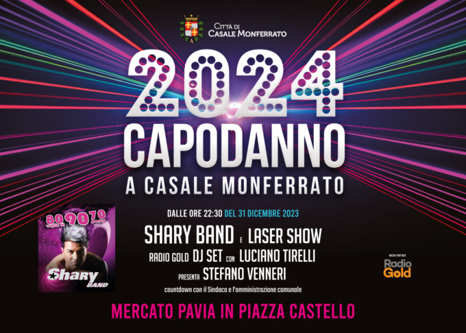 Capodanno a Casale Monferrato: concerto della Shary Band, dj set e spettacolo laser