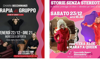 Due appuntamenti nel weekend alla Casa delle Donne TFQ di Alessandria