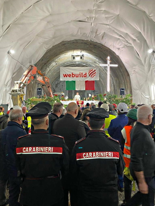 Celebrata nella galleria del cantiere Cociv di Novi la messa per la festività di Santa Barbara