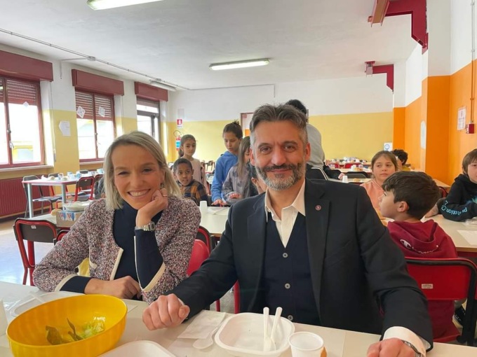 Visita di sindaco e assessore alla mensa scolastica di Tortona