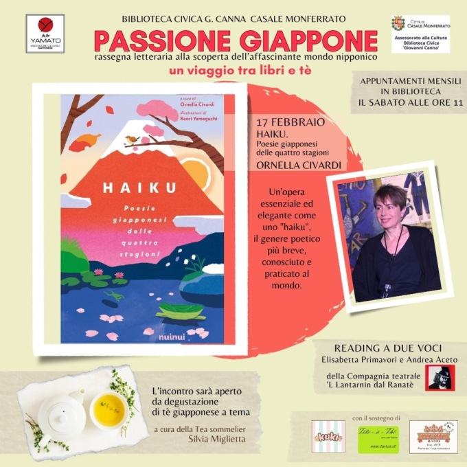 Casale: il 17 febbraio secondo appuntamento di “Passione Giappone, un viaggio tra libri e té”