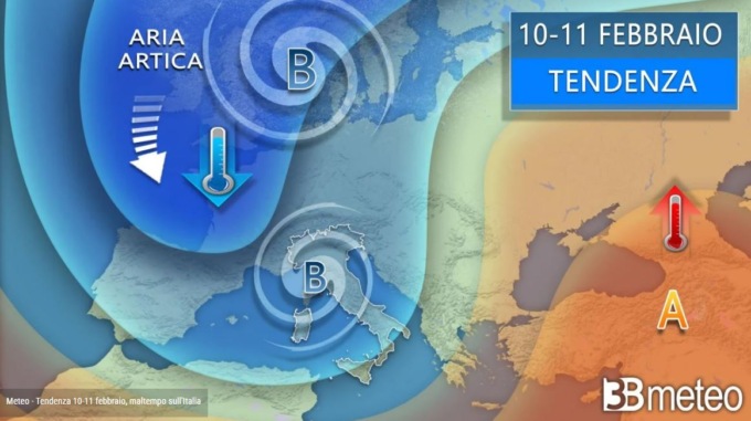 Meteo, arriva la burrasca di Carnevale con pioggia, forte vento e neve