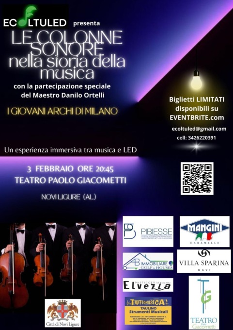 Al Teatro Giacometti di Novi Ligure lo spettacolo “Le colonne sonore nella storia della musica”