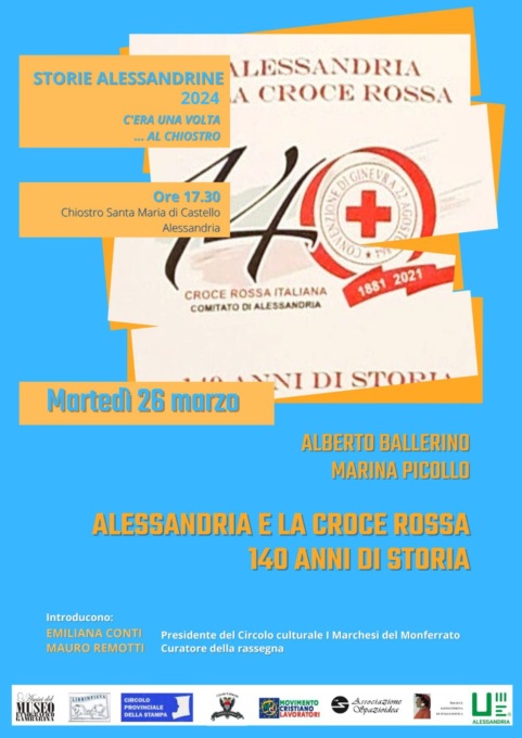 Martedì 26 marzo presentazione del libro “Alessandria e la Croce rossa 140 anni di storia”