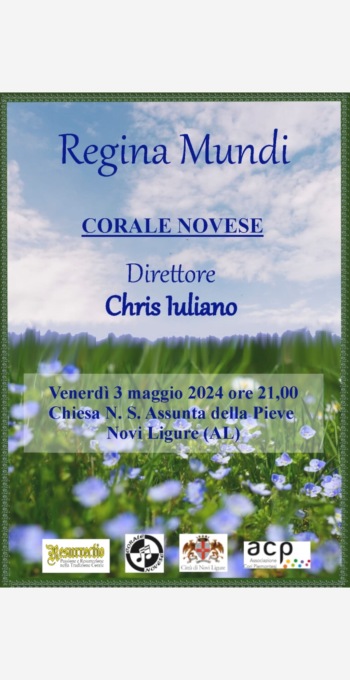 Novi Ligure, il 3 maggio il “Regina Mundi” della Corale Novese