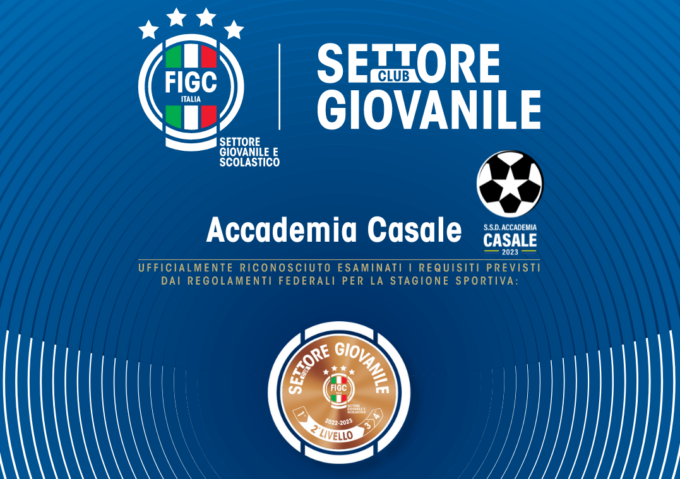 Accademia Casale riceve la quarta stella per la Scuola Calcio