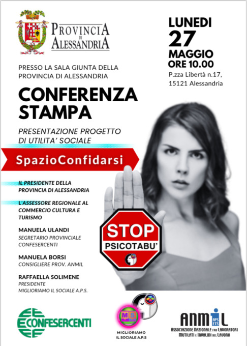 Alessandria, domani la presentazione del progetto “SpazioConfidarsi”