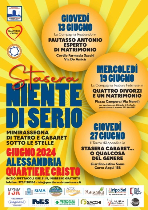 Alessandria, un giugno a teatro al quartiere Cristo