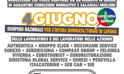 Alessandria, martedì 4 giugno sciopero in aziende ANIR e ANGEM della Ristorazione collettiva