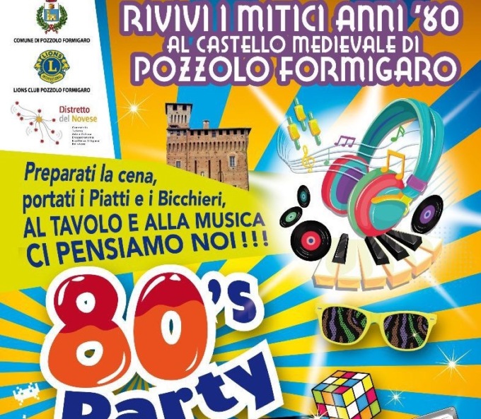 Il 28 giugno al Castello di Pozzolo Formigaro una serata all’insegna degli anni ’80