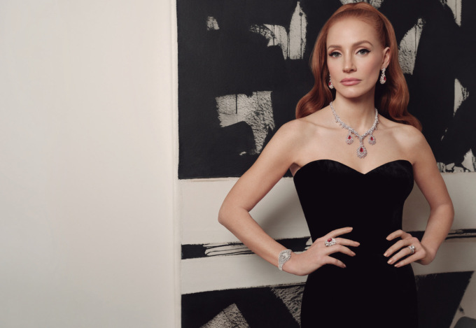 L’attrice Jessica Chastain protagonista della nuova campagna del Gruppo Damiani