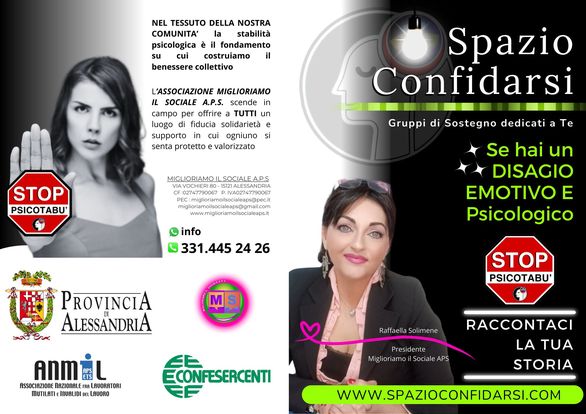 “SpazioConfidarsi”, progetto per affrontare disagi psicologici in aumento