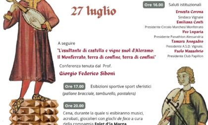 Vignale Monferrato, sabato 27 l'evento “L'esultante suol d'Aleramo”