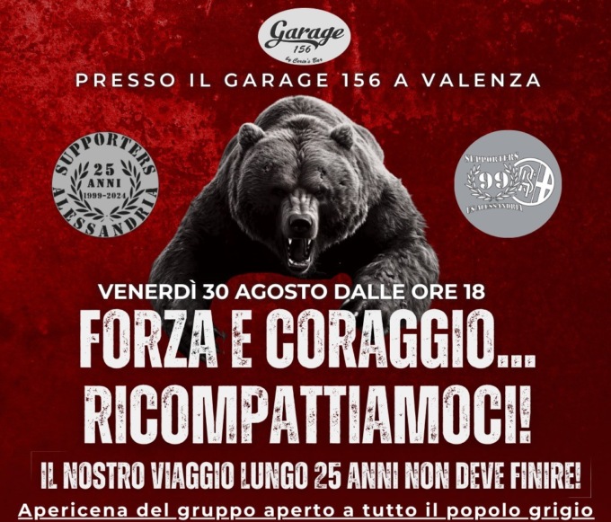 Un apericena per sostenere la società Forza e Coraggio di Alessandria