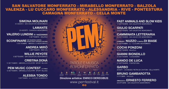 Lundini, Willie Peyote, Giulio Scarpati e molti altri: torna “PeM-Parole e Musica in Monferrato”