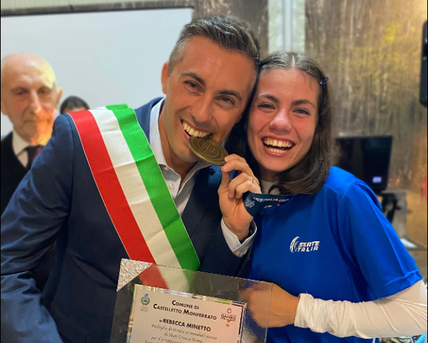 Castelletto Monferrato festeggia la sua campionessa mondiale di skate Rebecca Minetto