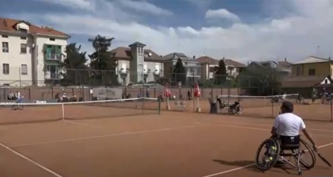 I campioni del torneo di tennis in carrozzina ad Alessandria