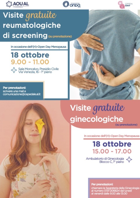 Alessandria, visite gratuite per l'(H)-Open Day Menopausa